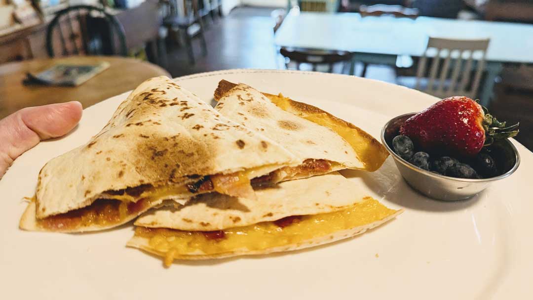 quesadilla on white plate